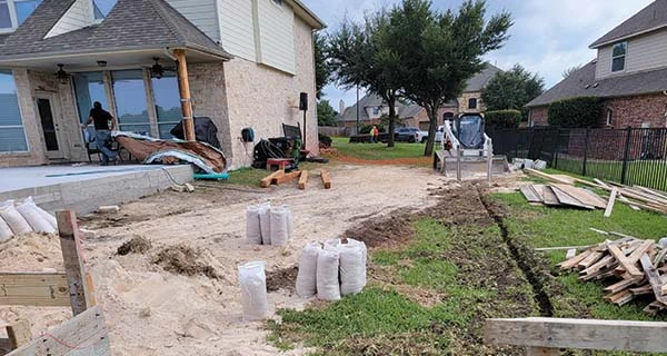 backyard renovation and concrete install round rock, texas